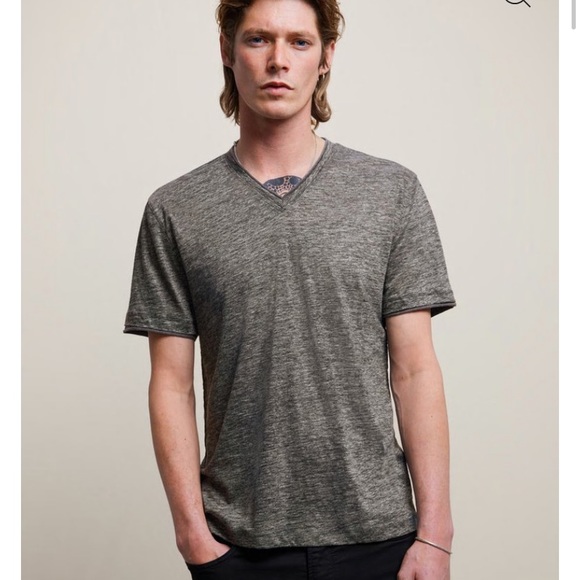 John Varvatos | Shirts | John Varvatos Wooster Linen Vneck In Dark ...